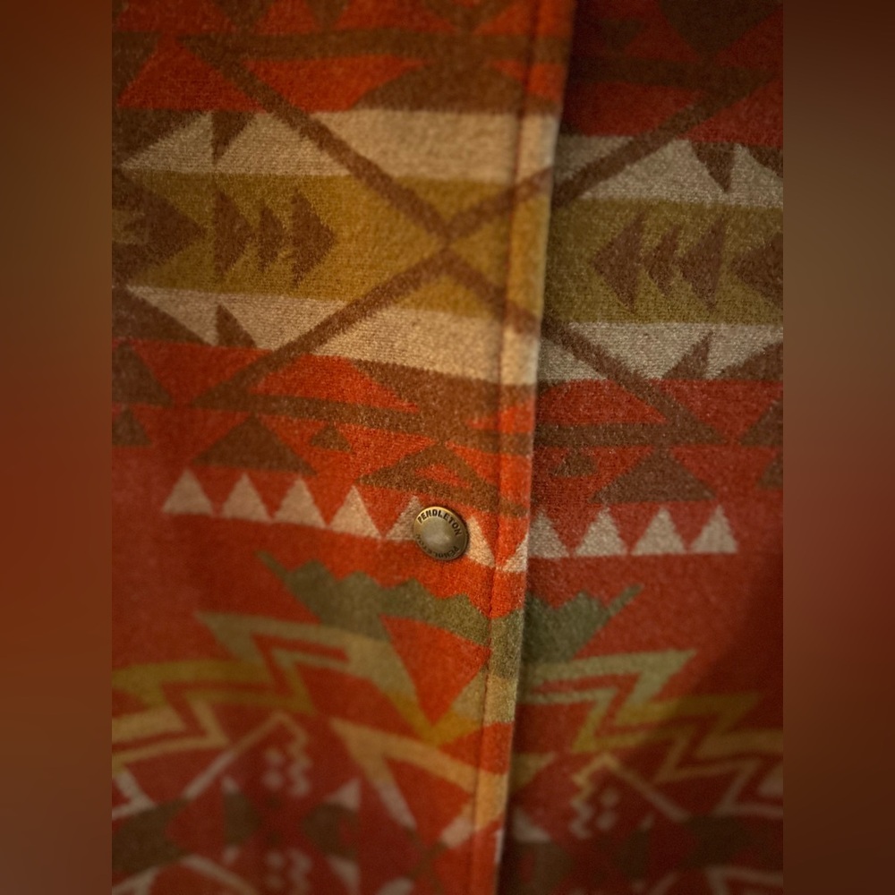 Pendleton Women’s S Hoyt Wool Bomber Southwest Style Jacket Orange Jacket NWT - Picture 5 of 9